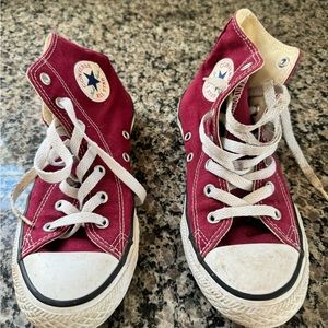 Maroon high top chucks